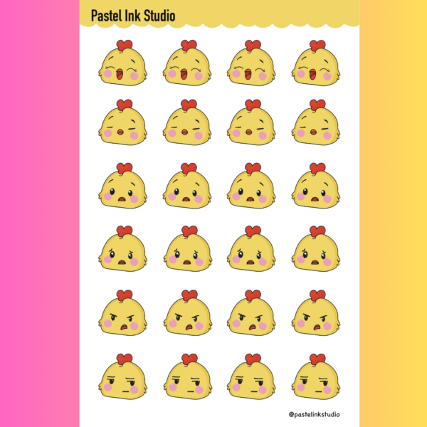 Chikki's Cute & Quirky Moods | Sunny Yellow Sticker Sheet | For Planners and Journals - Image 2